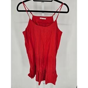 Copper Key Womens Sz S Sleeveless Mini Dress Solid Red Textured